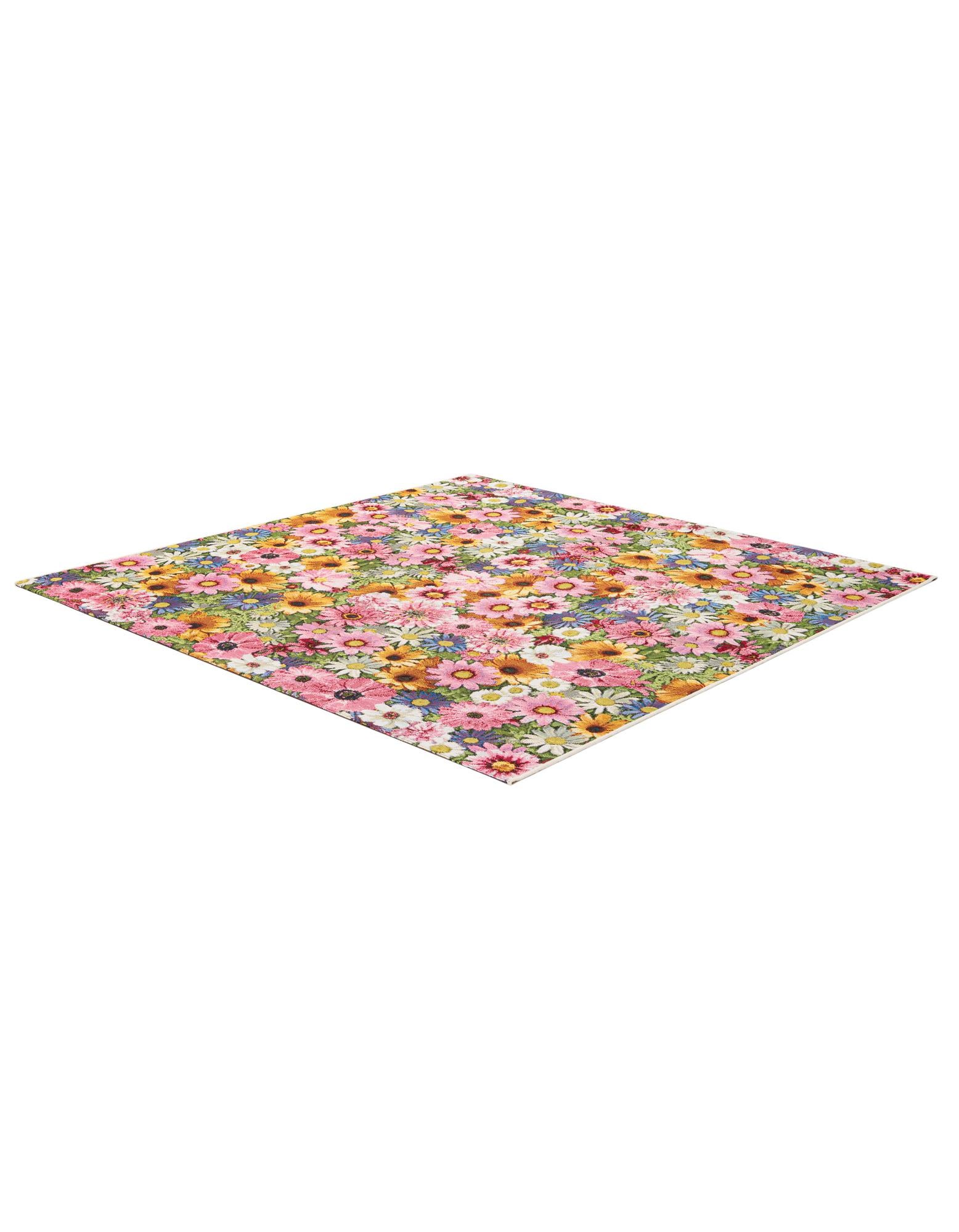 6' x 6' Easy-Clean Botanical Indoor / Outdoor Square Rug