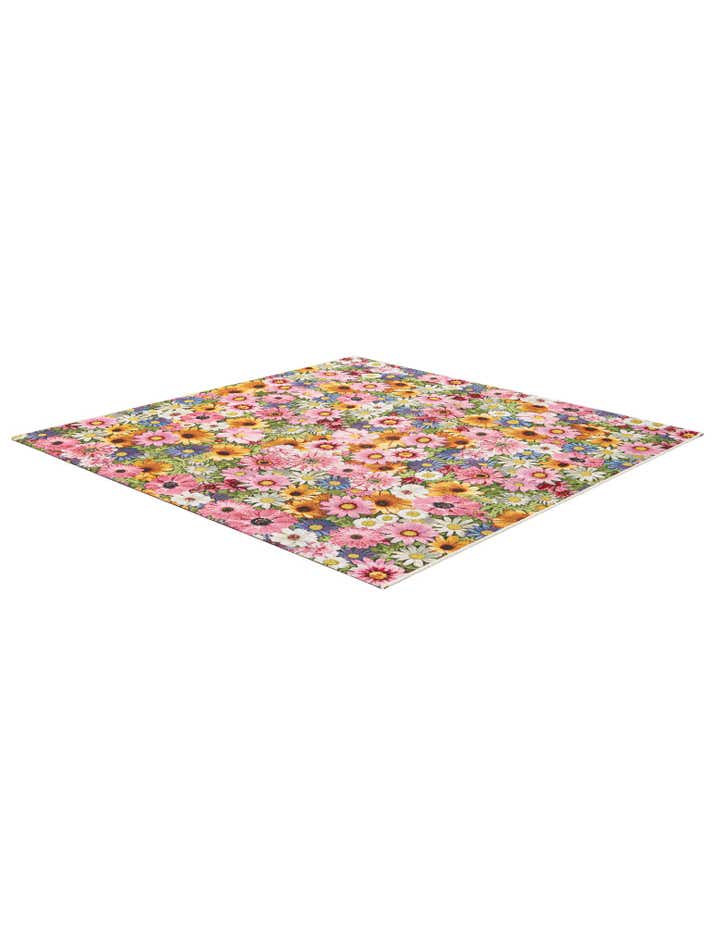 6' x 6' Easy-Clean Botanical Indoor / Outdoor Square Rug