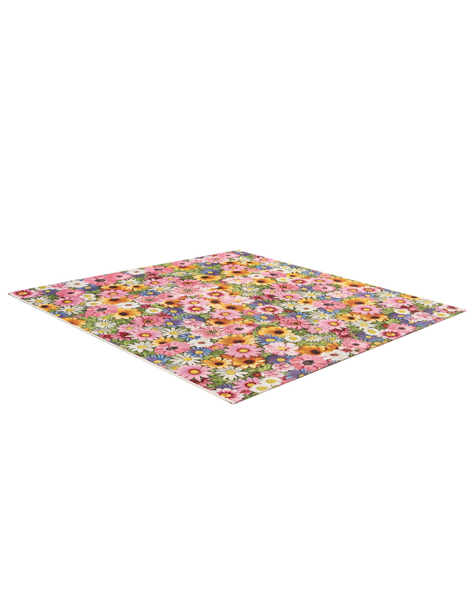 6' x 6' Easy-Clean Botanical Indoor / Outdoor Square Rug