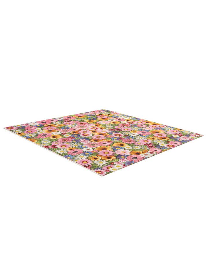 6' x 6' Easy-Clean Botanical Indoor / Outdoor Square Rug