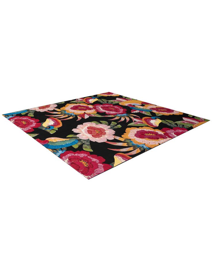 Detail image of 10' x 10'  Washable Botanical Indoor / Outdoor Square Rug