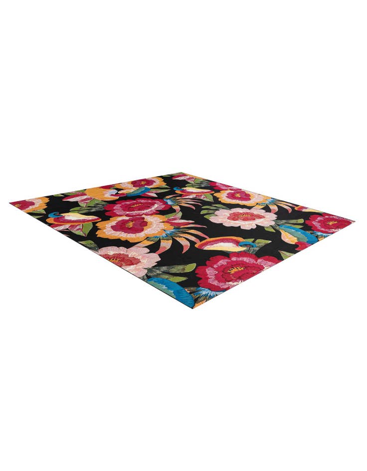 Detail image of 10' x 10'  Washable Botanical Indoor / Outdoor Square Rug