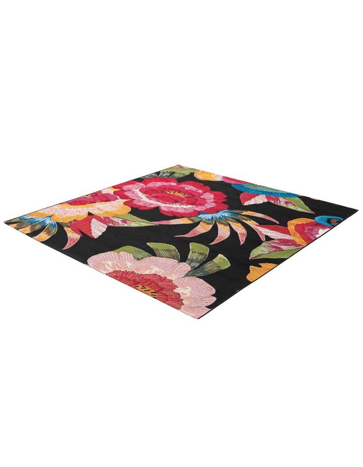 Detail image of 5' 3 x 5' 3  Washable Botanical Indoor / Outdoor Square Rug