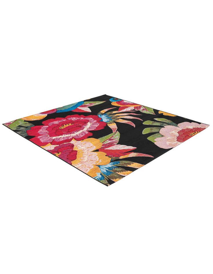 Detail image of 5' 3 x 5' 3  Washable Botanical Indoor / Outdoor Square Rug