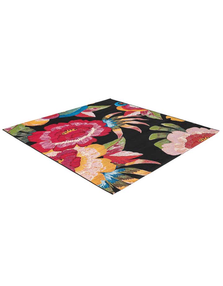5' 3 x 5' 3 Easy-Clean Botanical Indoor / Outdoor Square Rug