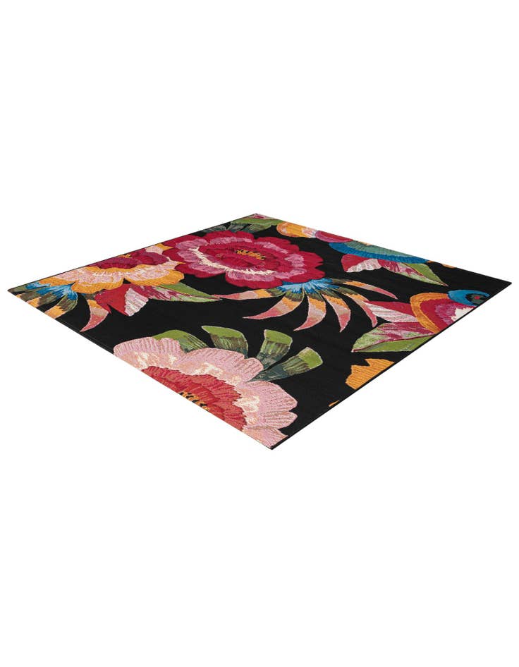 Detail image of 6' x 6'  Washable Botanical Indoor / Outdoor Square Rug