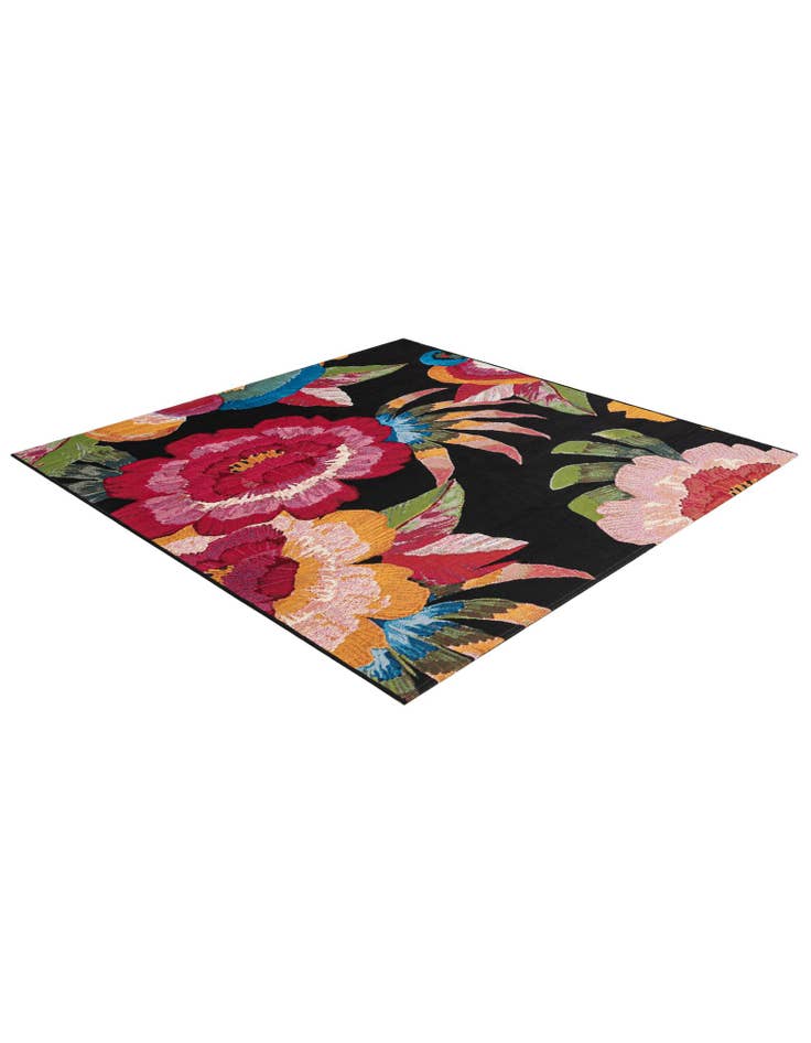 Detail image of 6' x 6'  Washable Botanical Indoor / Outdoor Square Rug