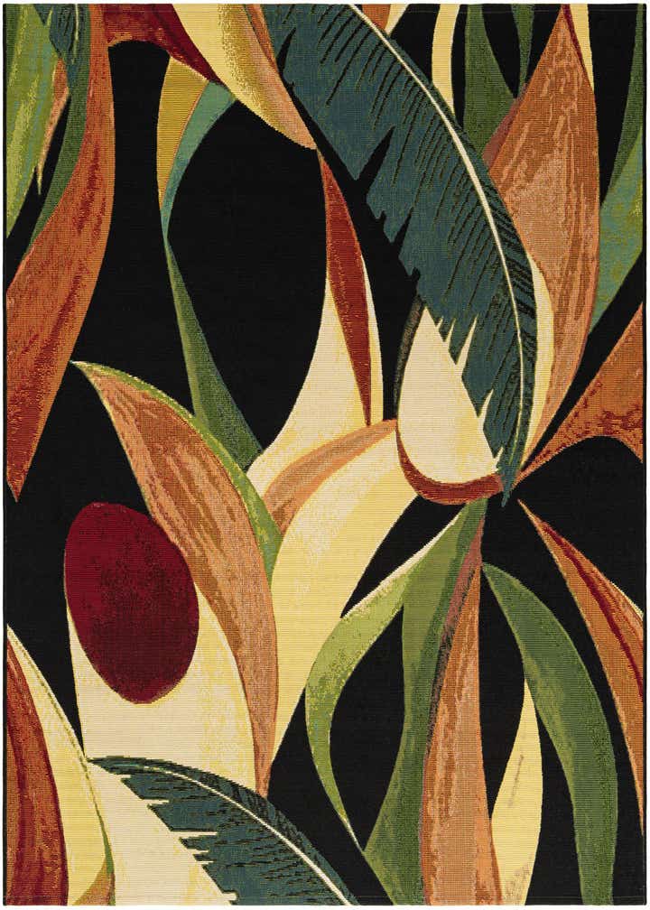 5' 3 x 5' 3 Easy-Clean Botanical Indoor / Outdoor Square Rug