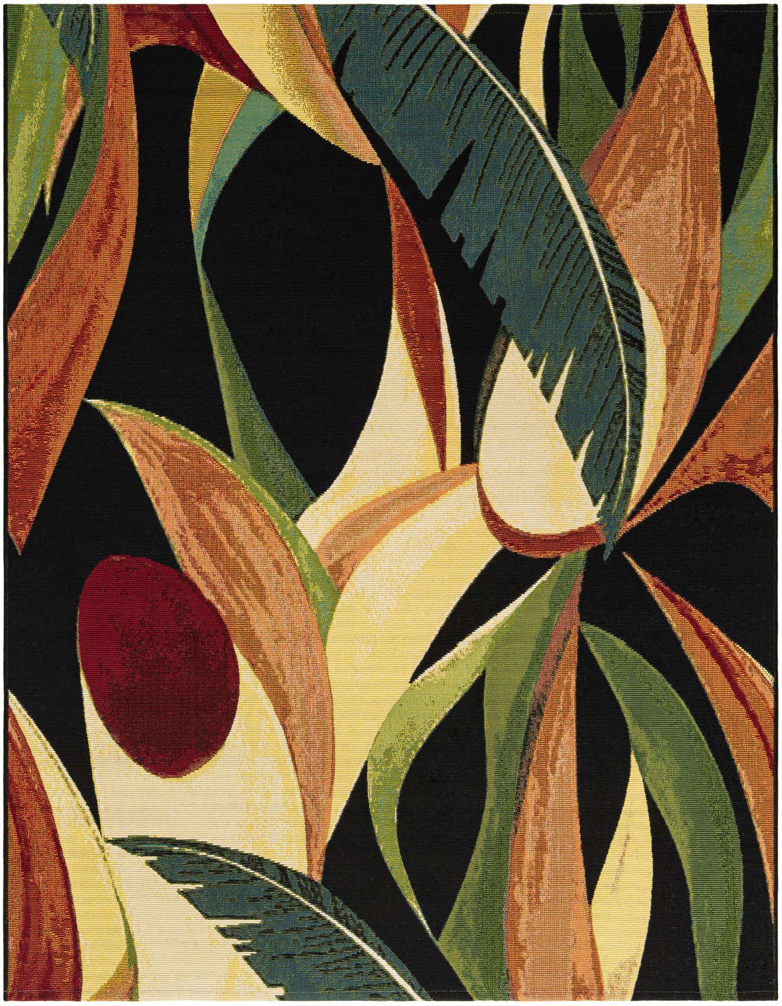 5' 3 x 5' 3 Easy-Clean Botanical Indoor / Outdoor Square Rug