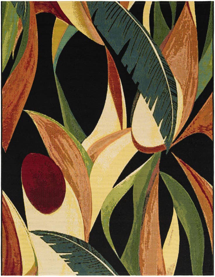 Detail image of 5' 3 x 5' 3 Easy-Clean Botanical Indoor / Outdoor Square Rug