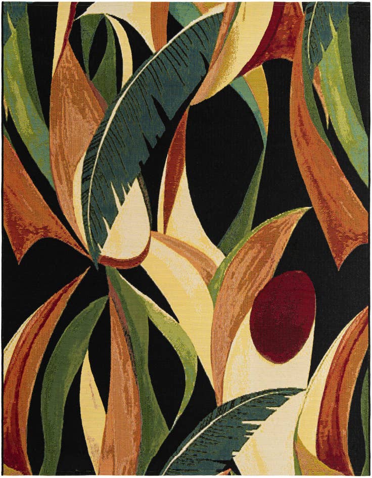 Detail image of 6' x 6' Easy-Clean Botanical Indoor / Outdoor Square Rug