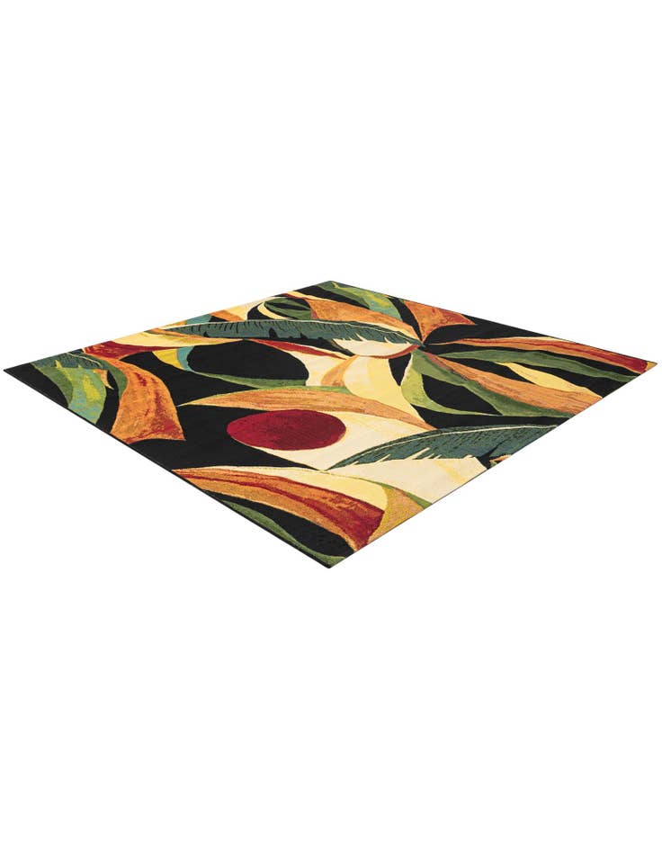 Detail image of 6' x 6'  Washable Botanical Indoor / Outdoor Square Rug