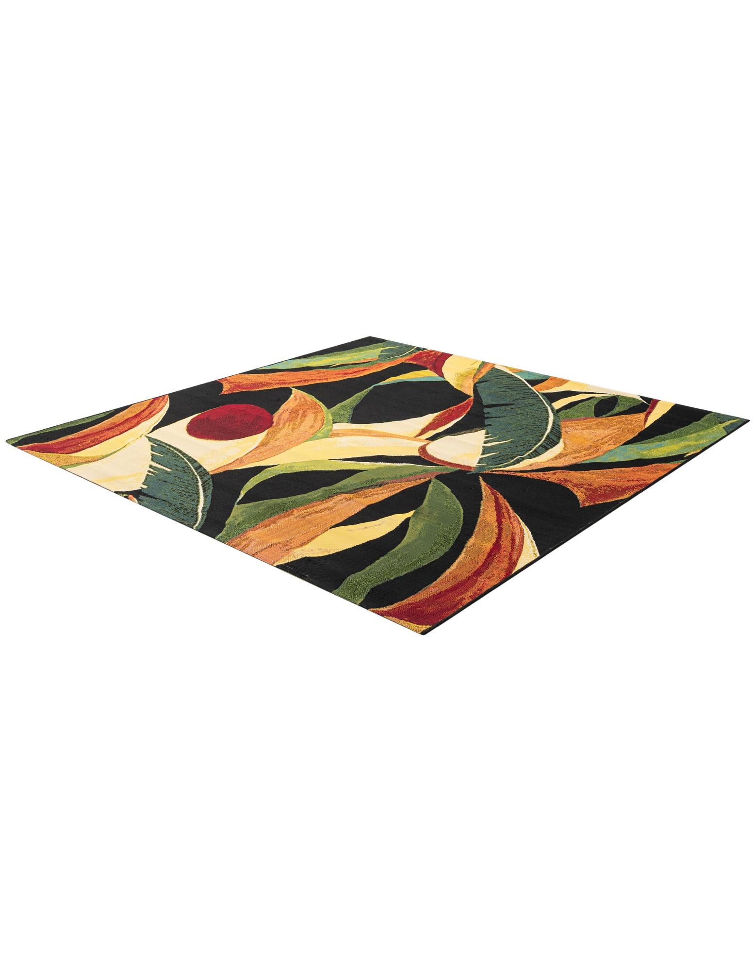 6' x 6' Easy-Clean Botanical Indoor / Outdoor Square Rug
