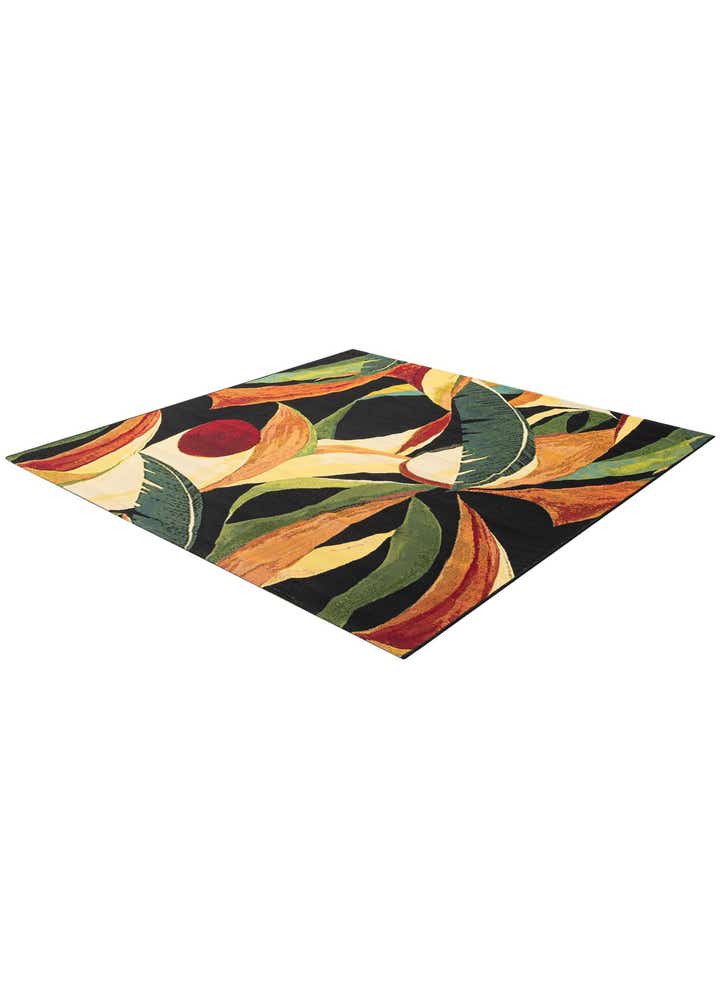 6' x 6' Easy-Clean Botanical Indoor / Outdoor Square Rug