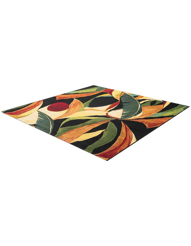 Detail image of 6' x 6'  Washable Botanical Indoor / Outdoor Square Rug