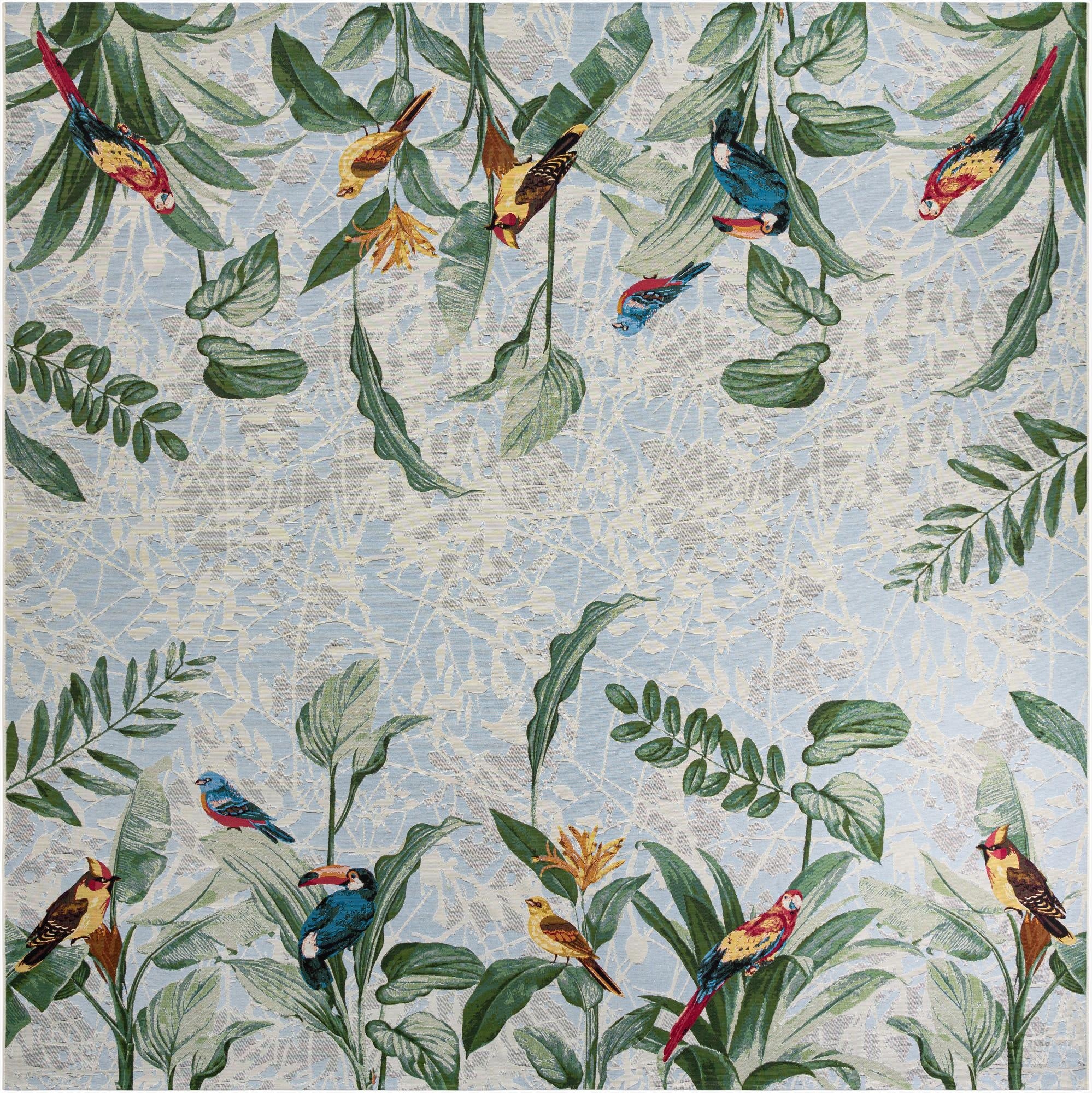 12' x 12'  Washable Botanical Indoor / Outdoor Square Rug