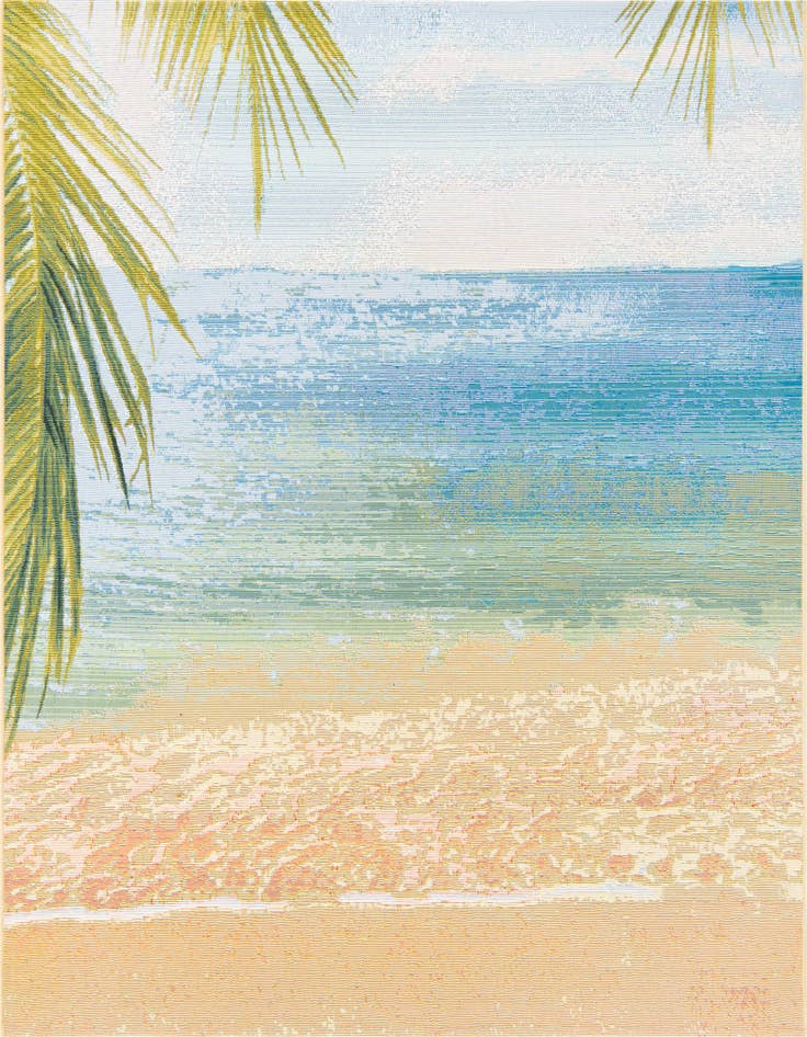 Detail image of 6' x 6' Easy-Clean Coastal Indoor / Outdoor Square Rug