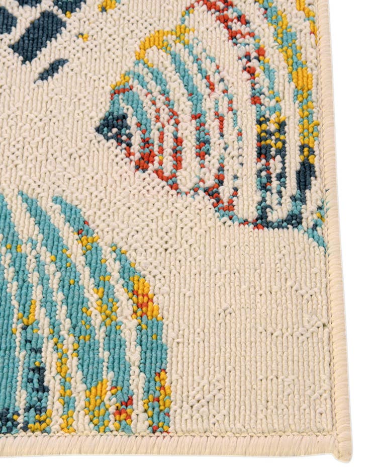 Detail image of 7' 10 x 7' 10  Washable Coastal Indoor / Outdoor Square Rug