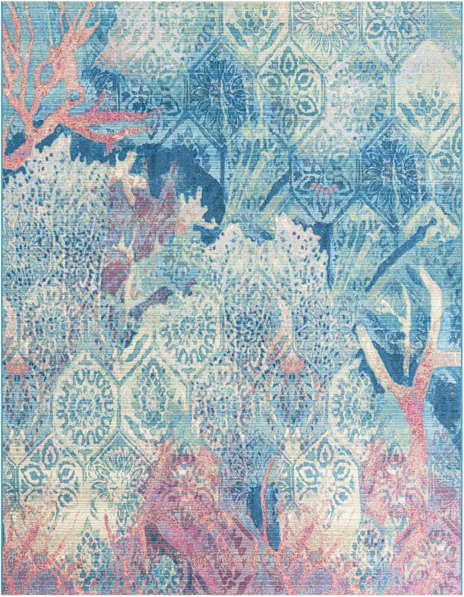 7' 10 x 7' 10 Easy-Clean Coastal Indoor / Outdoor Square Rug