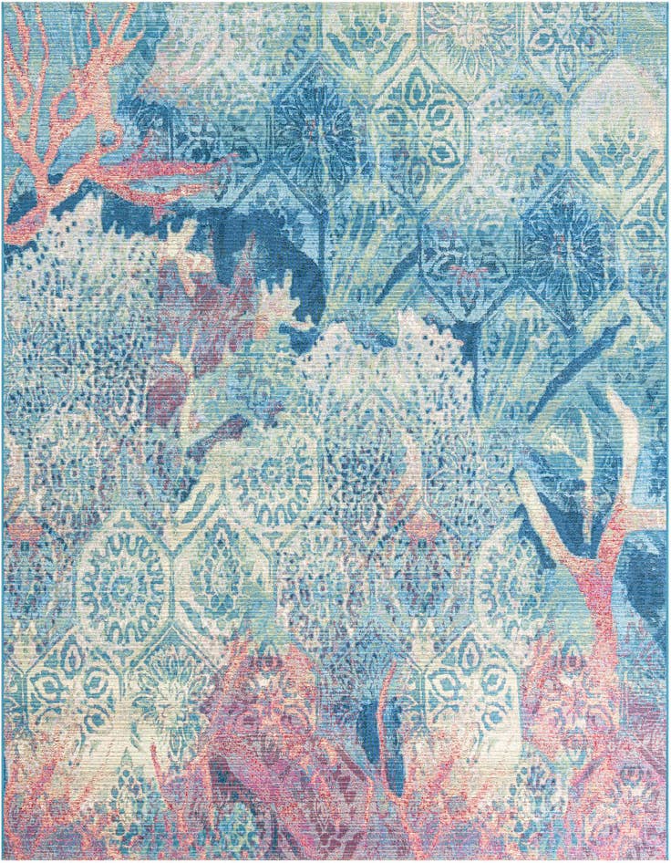 Detail image of 7' 10 x 7' 10 Easy-Clean Coastal Indoor / Outdoor Square Rug