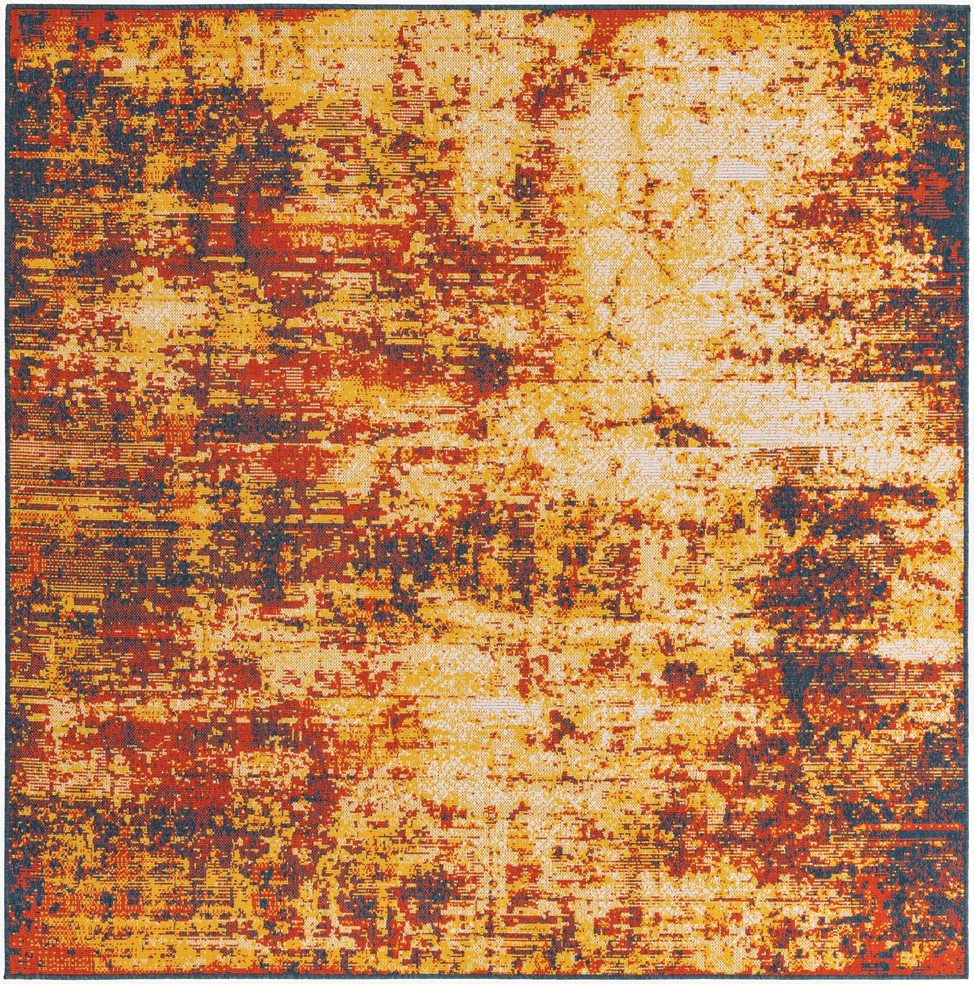 7' 10 x 7' 10  Washable Coastal Indoor / Outdoor Square Rug