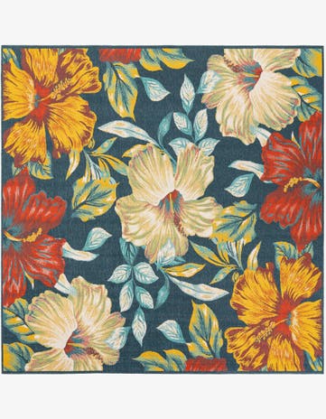 10' x 10' Easy-Clean Coastal Indoor / Outdoor Square Rug