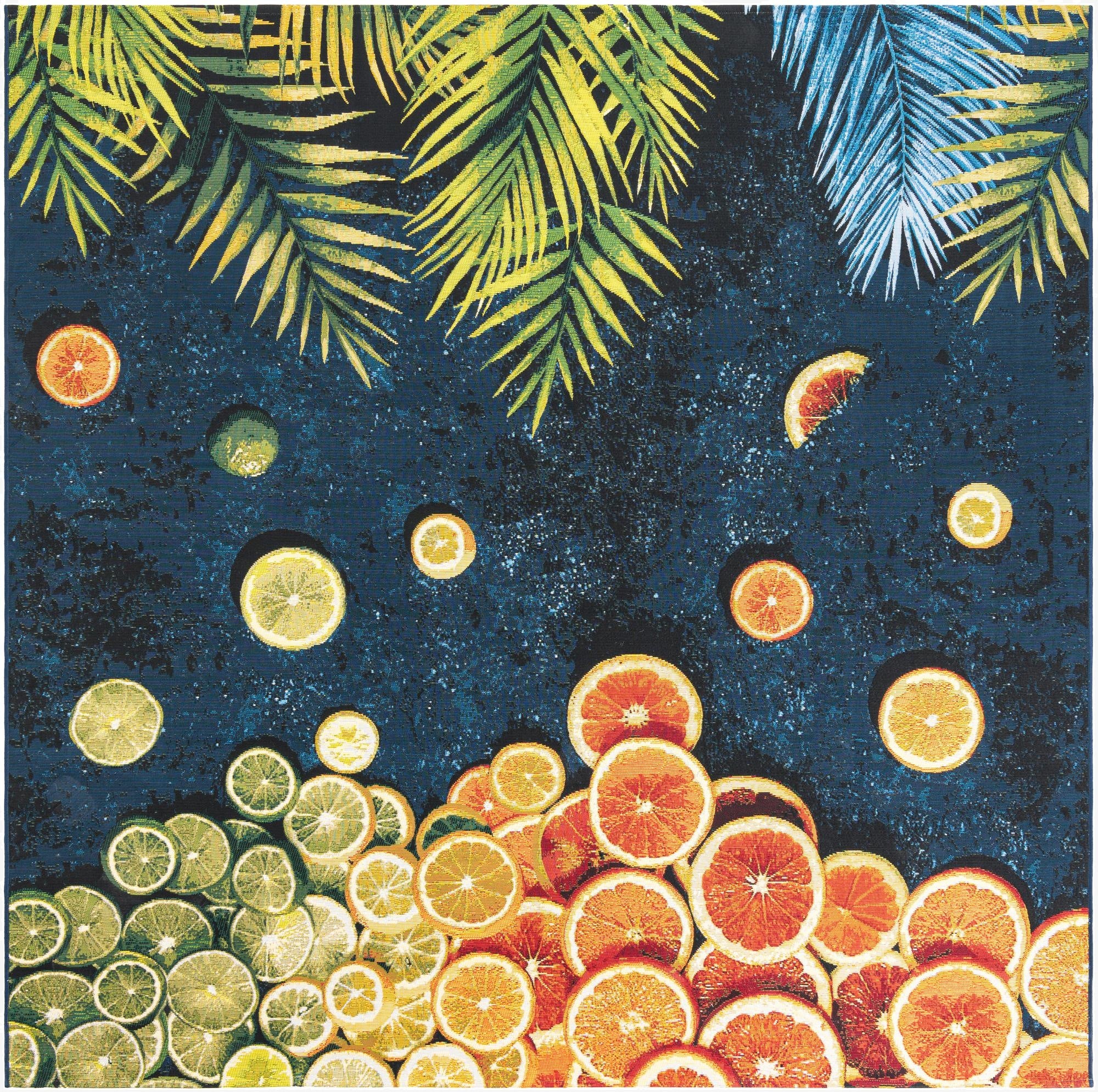 7' 10 x 7' 10  Washable Coastal Indoor / Outdoor Square Rug