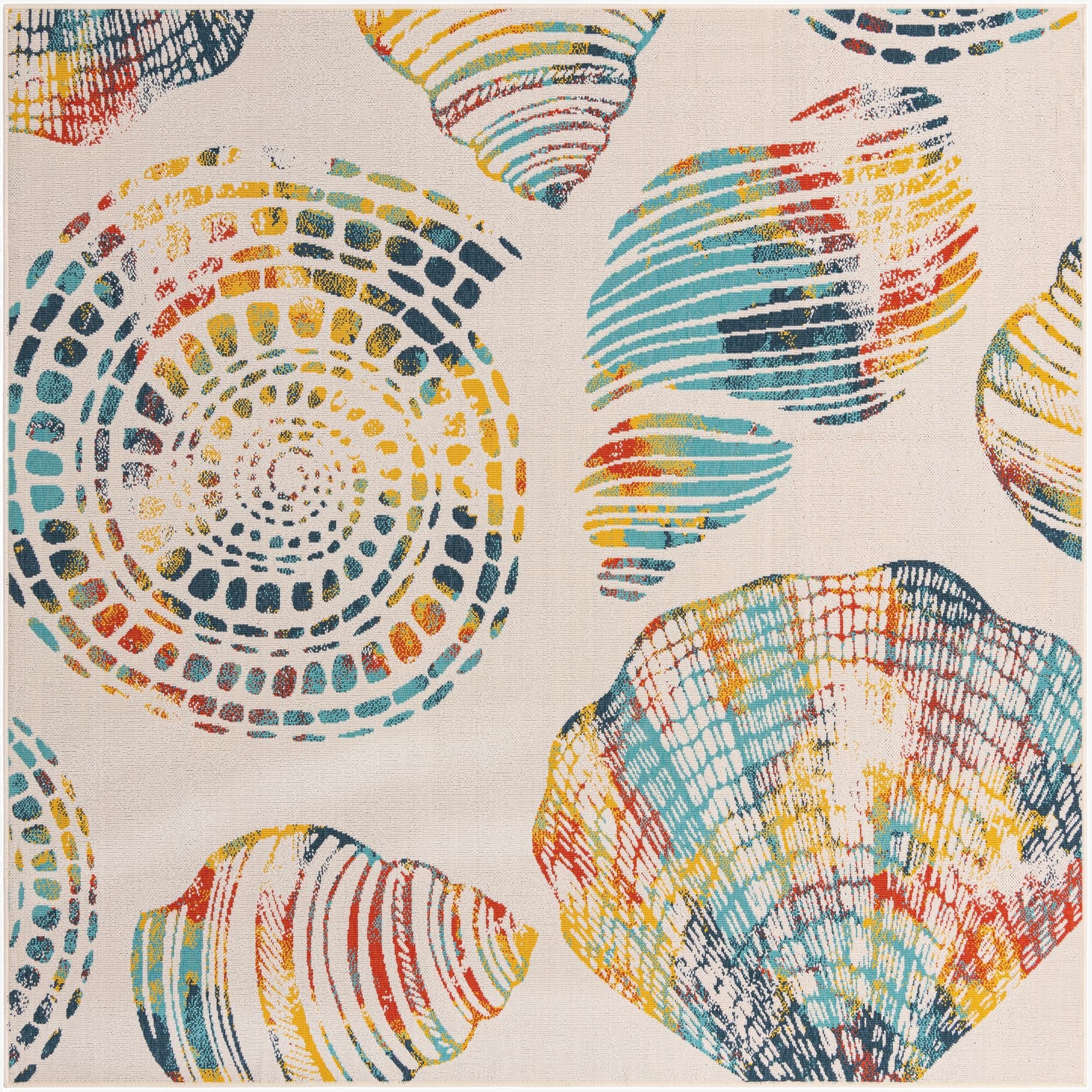 Primary image  7' 10 x 7' 10  Easy-Clean Coastal Indoor / Outdoor Square Rug