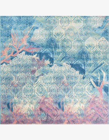 10' x 10' Easy-Clean Coastal Indoor / Outdoor Square Rug