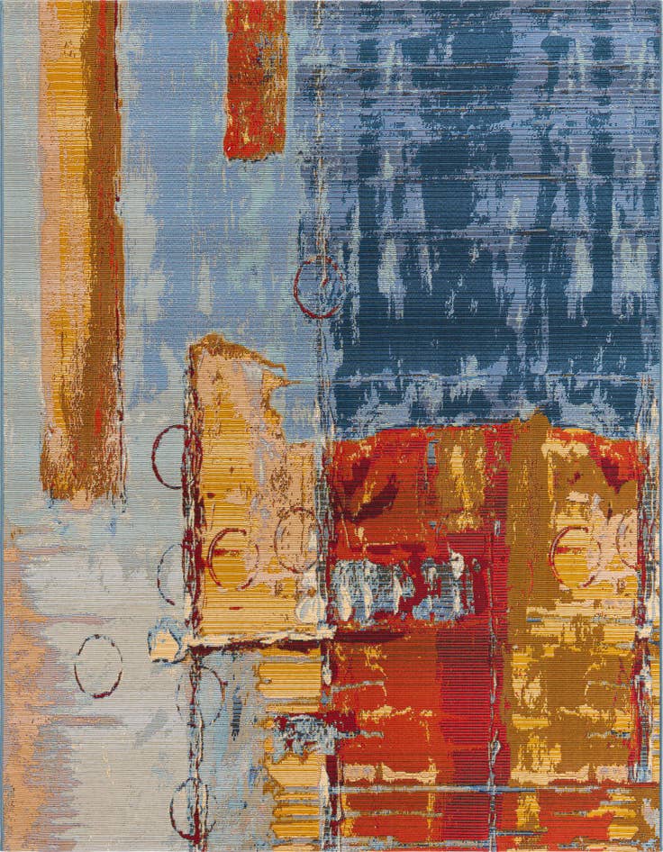 Detail image of 6' x 6' Easy-Clean Modern Indoor / Outdoor Square Rug