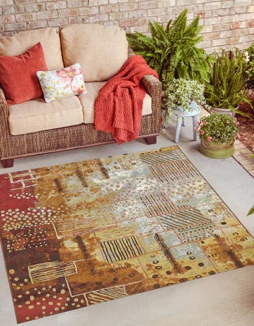 Easy-Clean Modern Indoor / Outdoor Square Rug