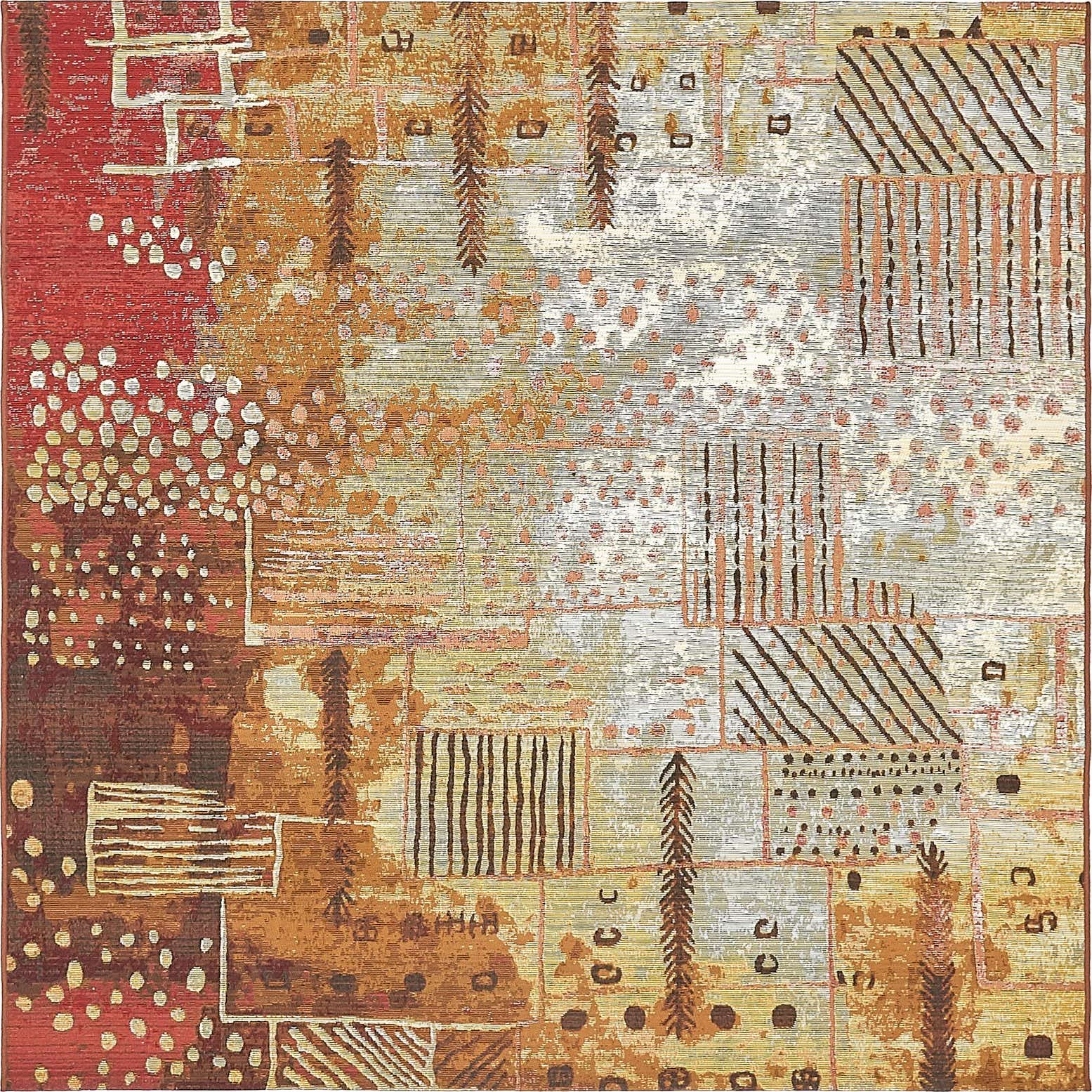 6' x 6' Easy-Clean Modern Indoor / Outdoor Square Rug