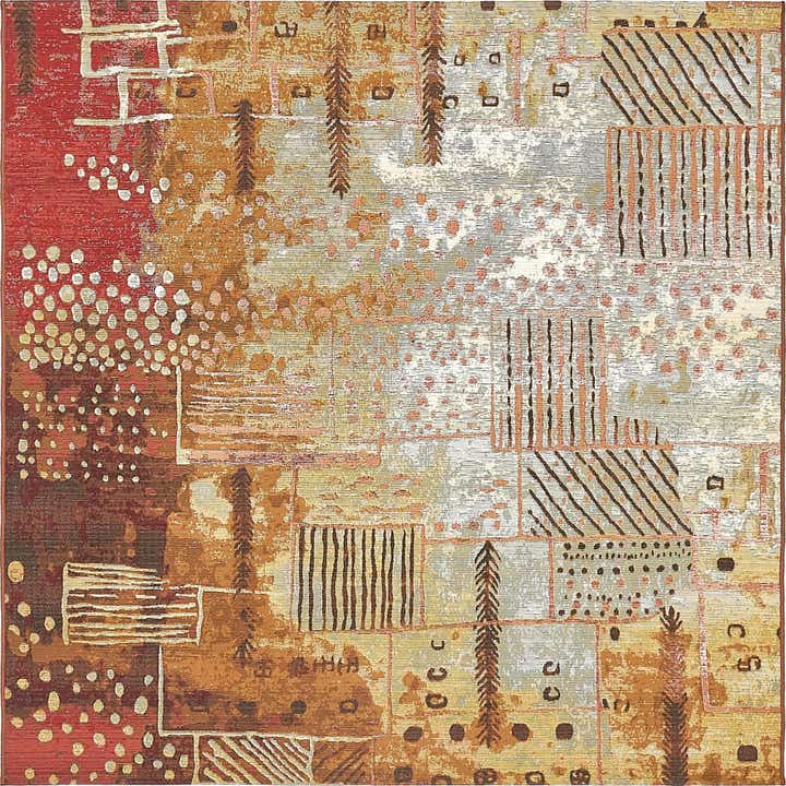 6' x 6' Easy-Clean Modern Indoor / Outdoor Square Rug