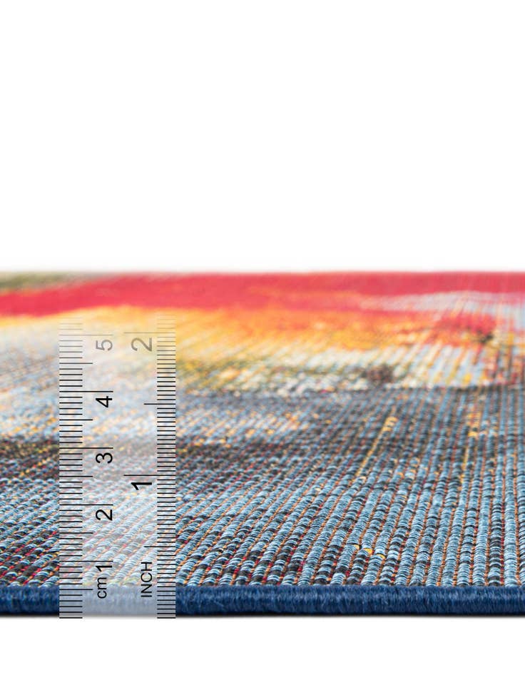 Detail image of 6' x 6'  Washable Modern Indoor / Outdoor Square Rug