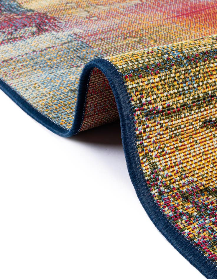 Detail image of 6' x 6'  Washable Modern Indoor / Outdoor Square Rug