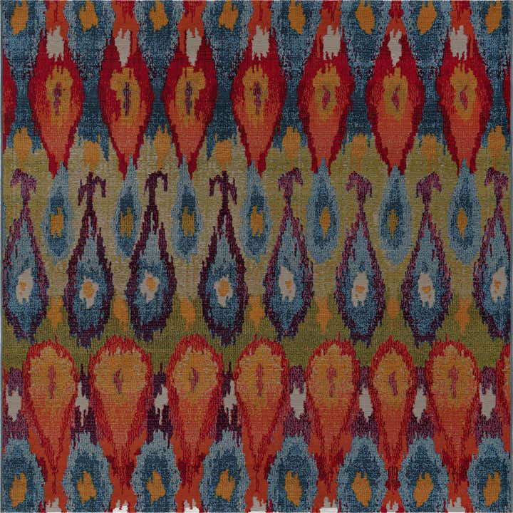 6' x 6' Easy-Clean Modern Indoor / Outdoor Square Rug