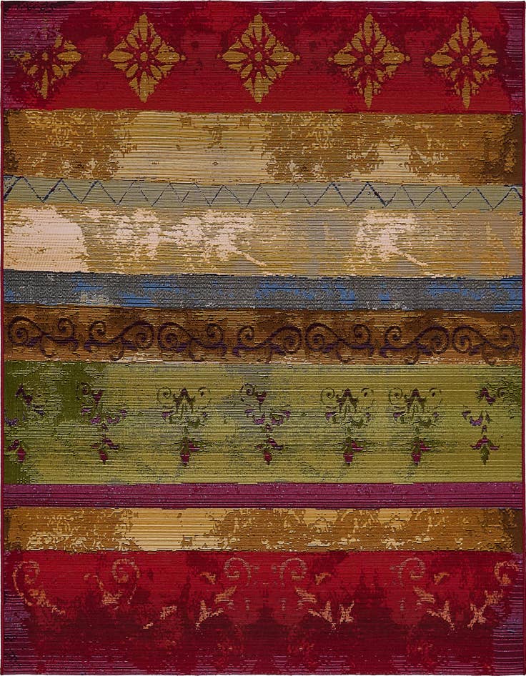 Detail image of 6' x 6' Easy-Clean Modern Indoor / Outdoor Square Rug
