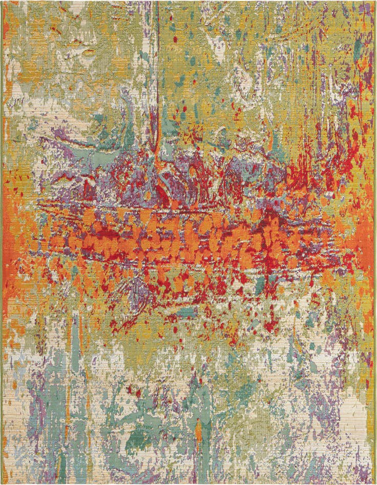 Detail image of 5' x 5' Easy-Clean Modern Indoor / Outdoor Square Rug