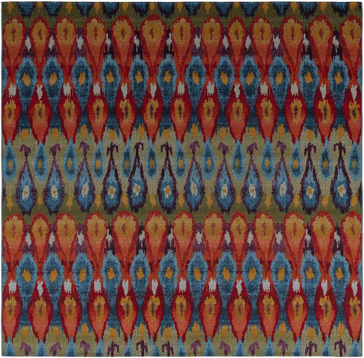 Detail image of 10' x 10' Easy-Clean Modern Indoor / Outdoor Square Rug