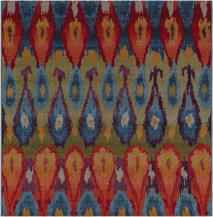 Detail image of 5' 3 x 5' 3 Easy-Clean Modern Indoor / Outdoor Square Rug