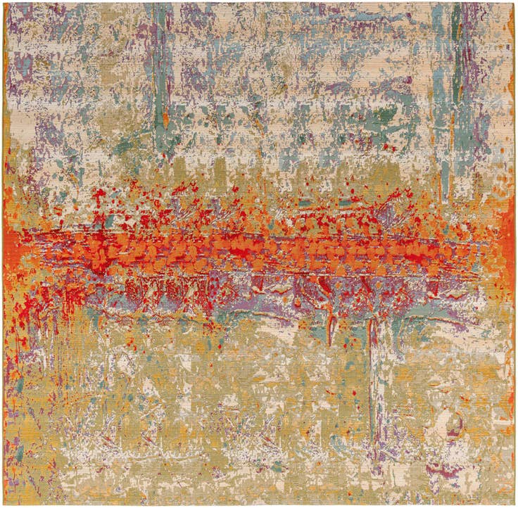 Detail image of 10' x 10' Easy-Clean Modern Indoor / Outdoor Square Rug