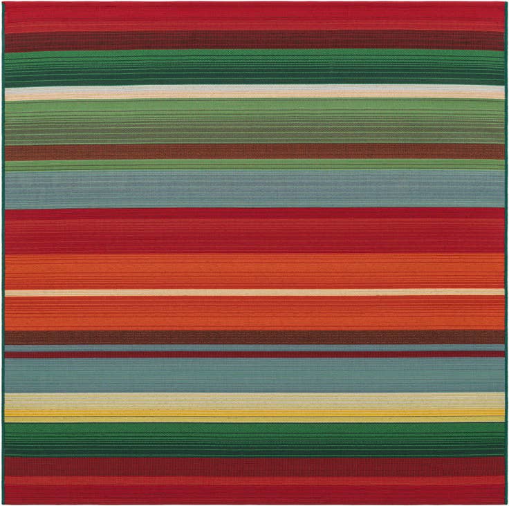 Detail image of 5' 3 x 5' 3 Easy-Clean Modern Indoor / Outdoor Square Rug