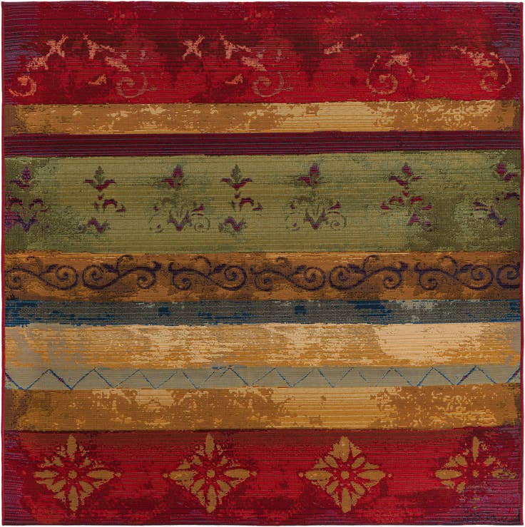 Detail image of 5' 3 x 5' 3 Easy-Clean Modern Indoor / Outdoor Square Rug