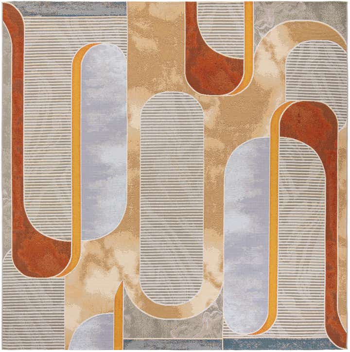 10' x 10' Easy-Clean Modern Indoor / Outdoor Square Rug