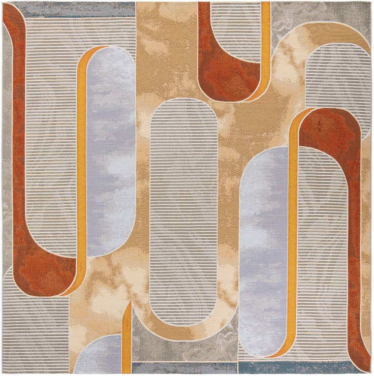 Detail image of 10' x 10' Easy-Clean Modern Indoor / Outdoor Square Rug