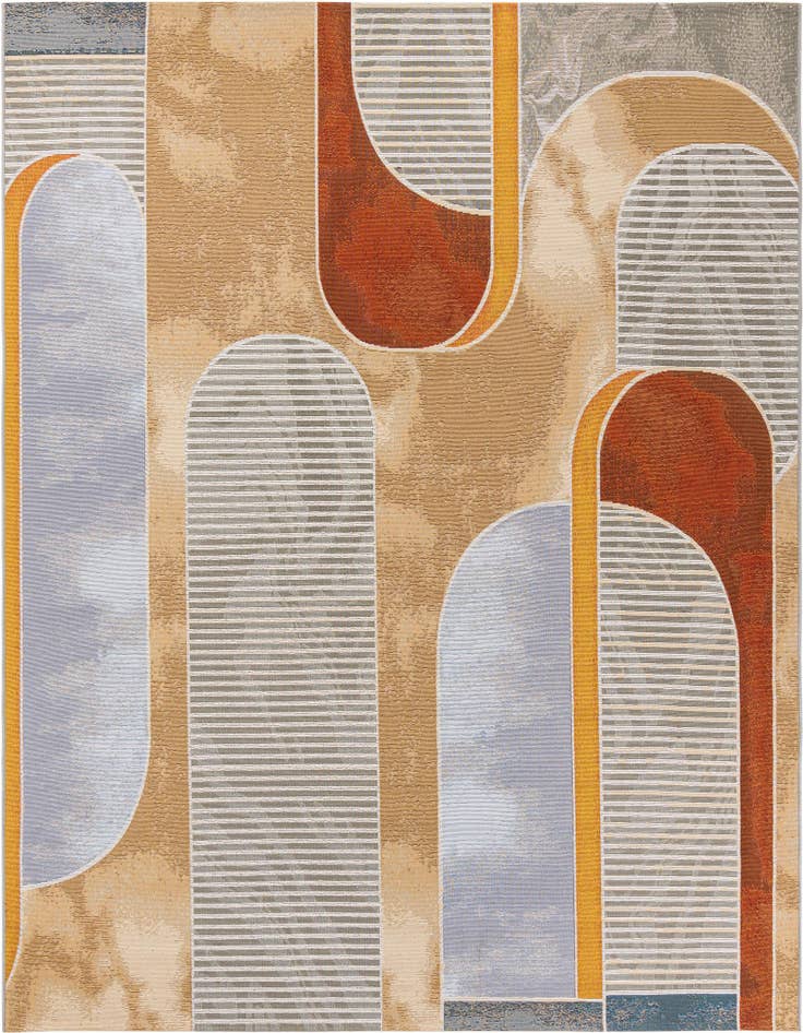 Detail image of 7' 10 x 7' 10 Easy-Clean Modern Indoor / Outdoor Square Rug
