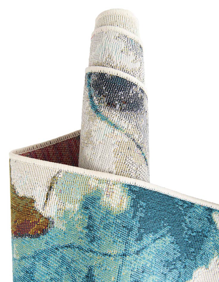 Detail image of 10' x 10'  Washable Modern Indoor / Outdoor Square Rug