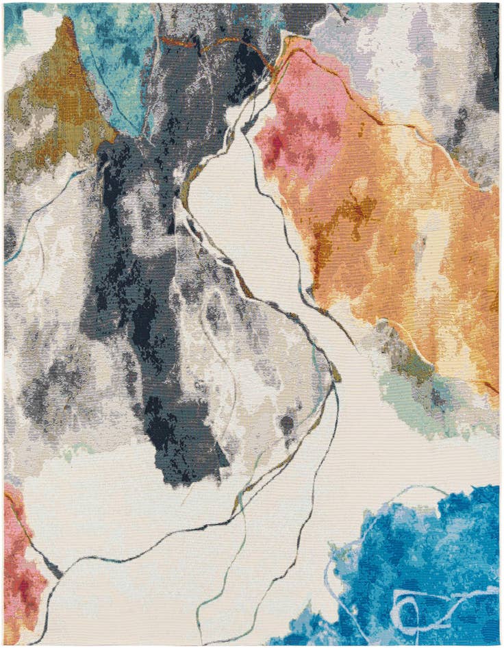 Detail image of 7' 10 x 7' 10 Easy-Clean Modern Indoor / Outdoor Square Rug