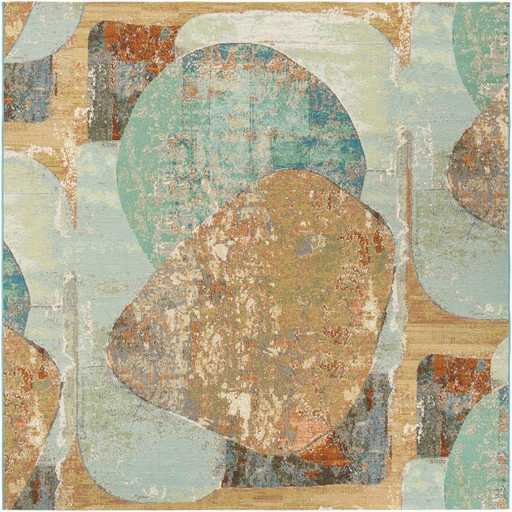 Detail image of 10' x 10' Easy-Clean Modern Indoor / Outdoor Square Rug