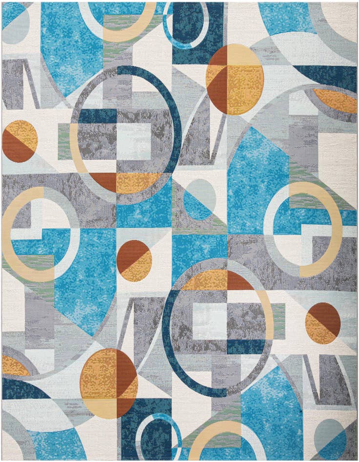 Detail image of 10' x 10' Easy-Clean Modern Indoor / Outdoor Square Rug